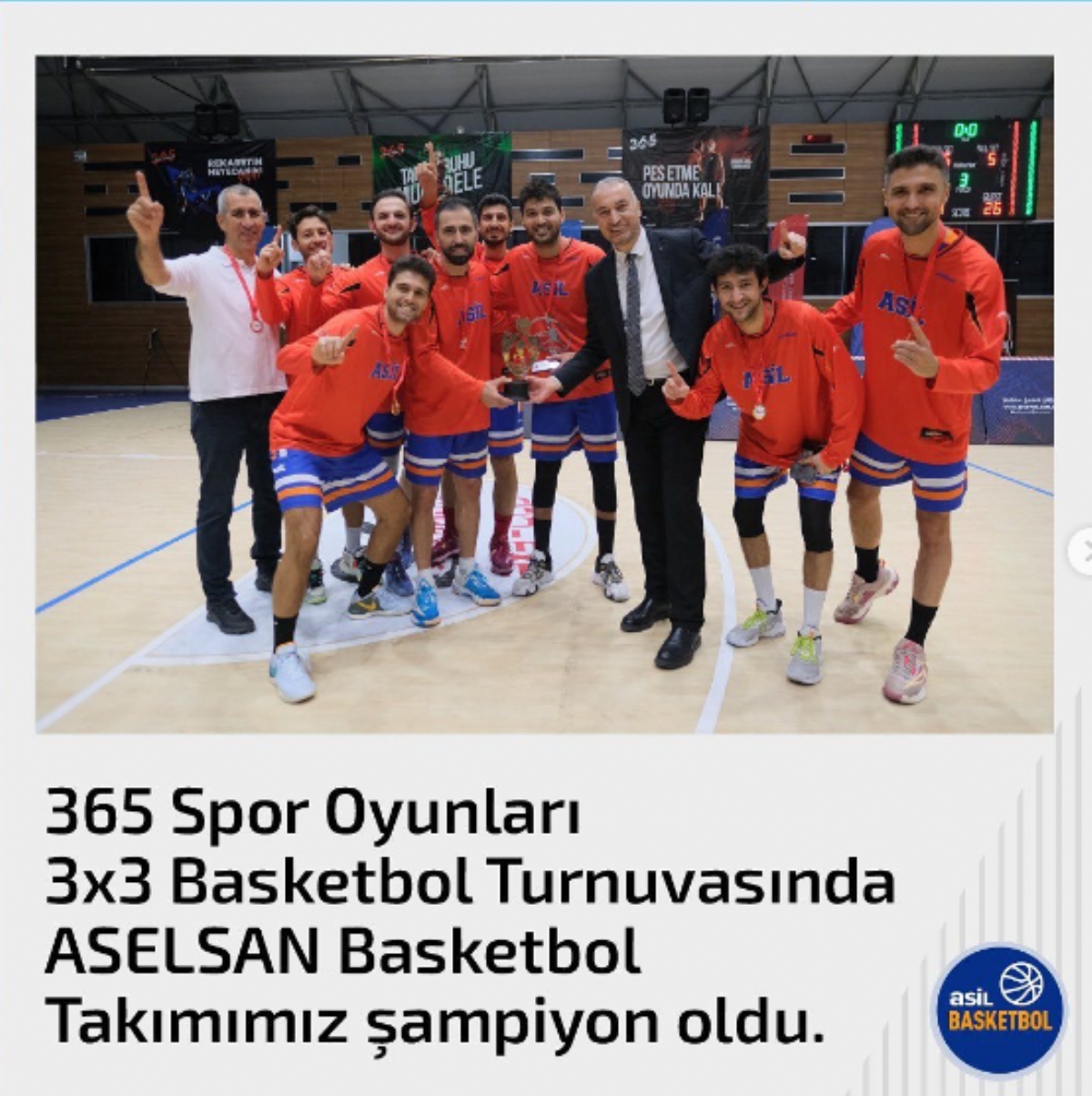 365 Spor Oyunları 3X3 Basketbol Turnuvasında ASELSAN Basketbol Takımımız şampiyon oldu.