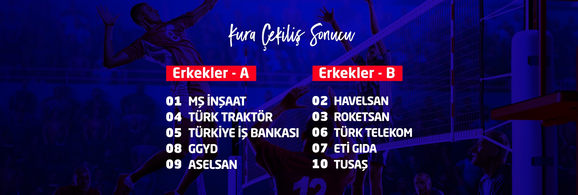 VOL-CUP 2024-2025 KURA ÇEKİLİŞİ - ERKEKLER